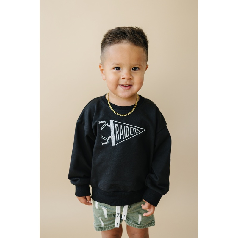Custom Embroidered Crewneck or Sweatshirt Romper – Custom Pennant or Football Design