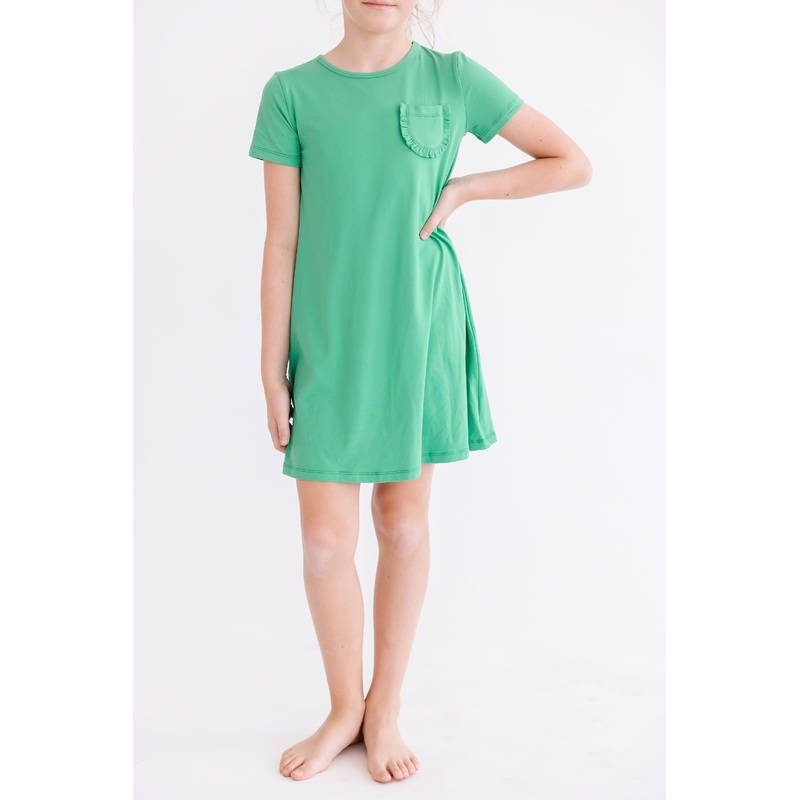 Kelly Green T-Shirt Dress|6-12M|12-24M|2T|3T|4T|5/6|7/8|9/10