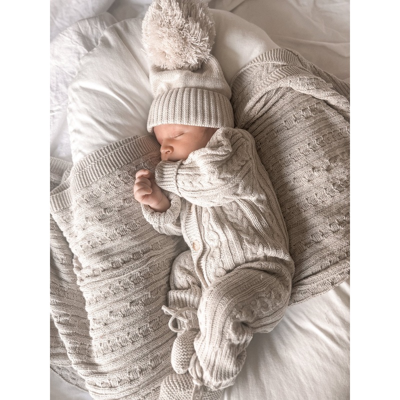 Luna + Luca Classic Cable Knit Jumpsuit – Natural