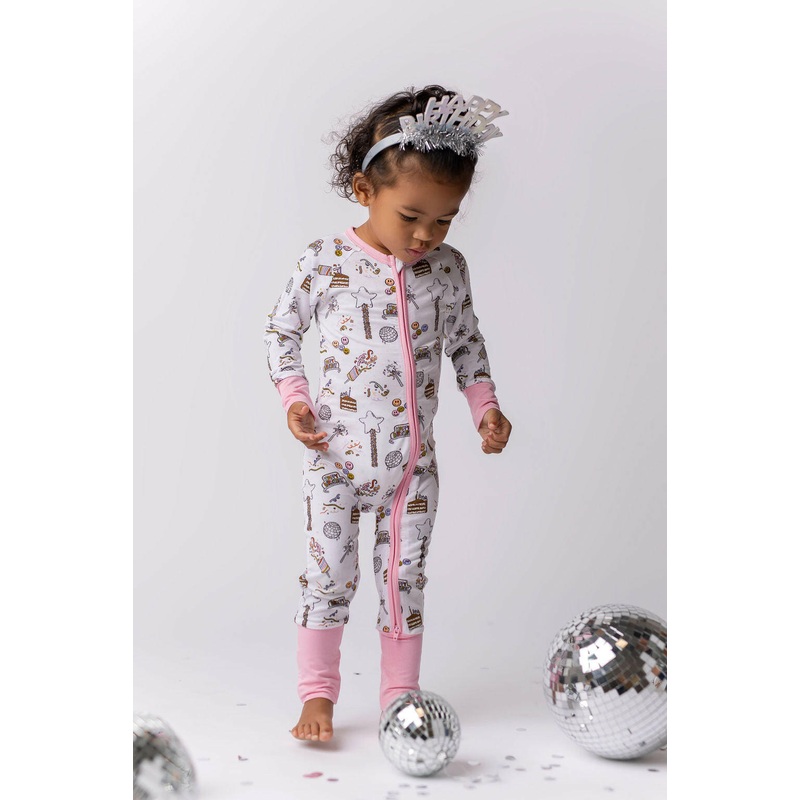 Pink It’s Your Birthday Zipper Romper