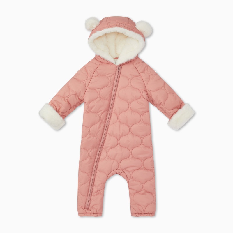 Recycled Waterproof Quilted Pramsuit – Blush