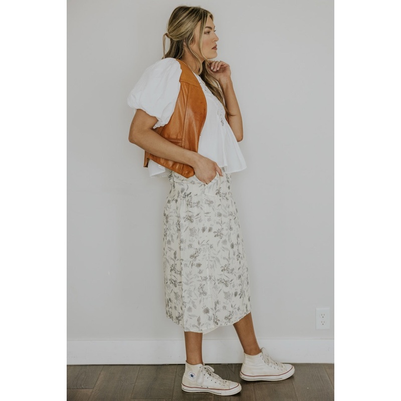SALT Brookhaven Side Slit Tiered Skirt