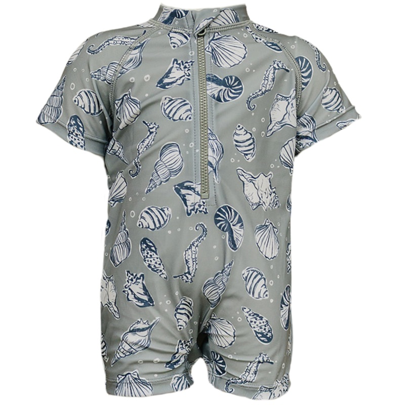 Sea Shell Zipper Swimsuit|0-3|3-6|6-12|18|2T|3T