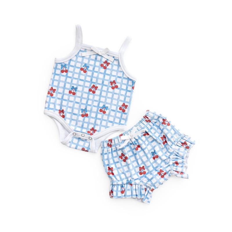 Shorts Set | Gingham Cherry|0-3M|3-6M|6-12M|12-18M|18-24M|2T