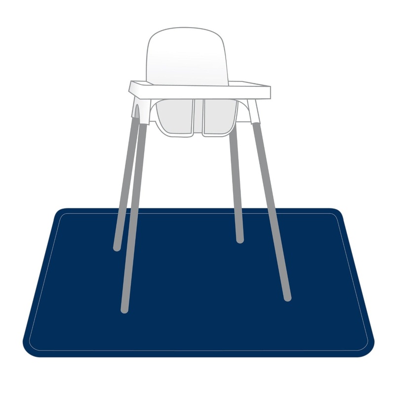 Solid Navy Minimalist Splash Mat – A Waterproof Catch-All for Highchair Spills and More!