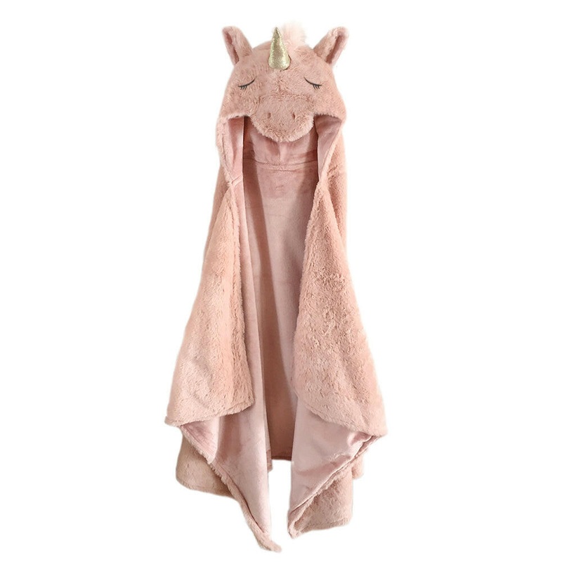 ‘Uliana’ Plush Unicorn Hooded Blanket