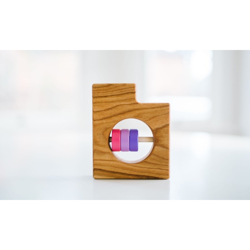 Utah State Wooden Baby Rattle