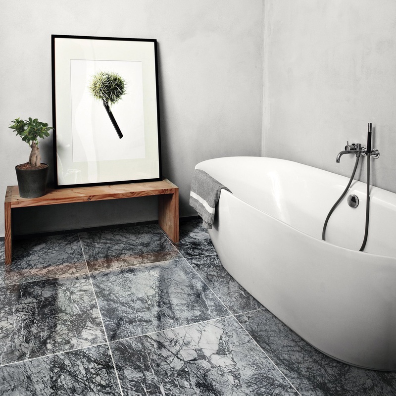 Black Cloud Exotic Marble Polished Floor and Wall Tile – Large Format – Livfloors Collection