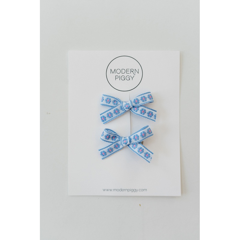 Daisy Chain- Blue | Mini Ribbon Bow Set