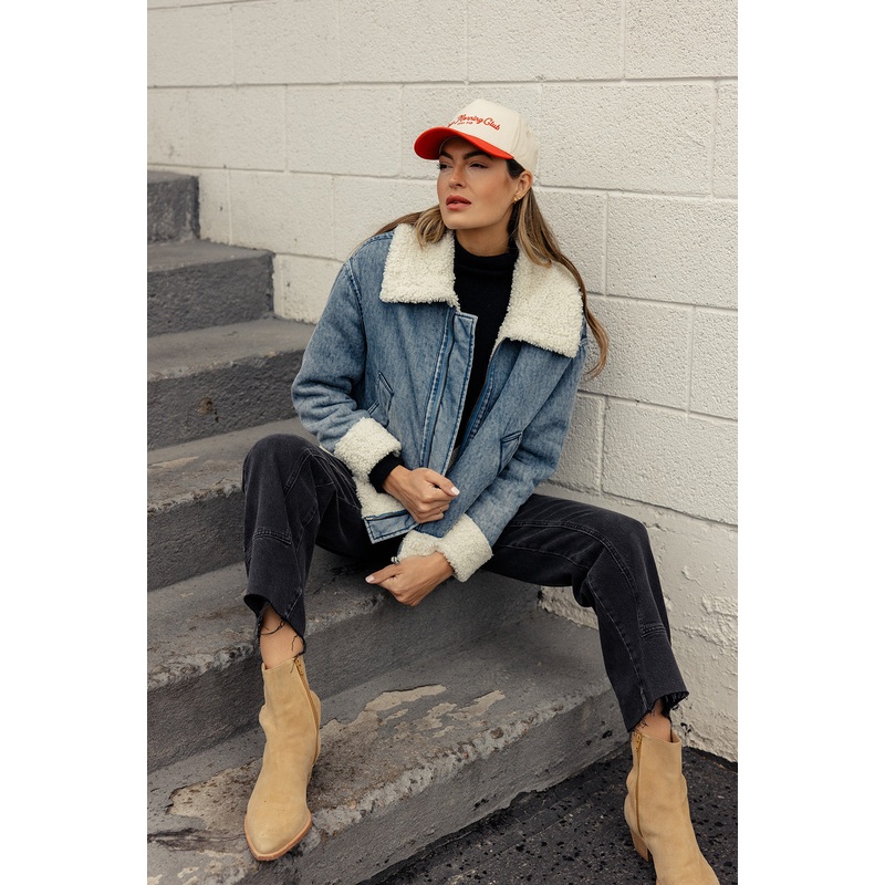 Daisy Jones Sherpa Jacket|LightSteelBlue|S/M|M/L