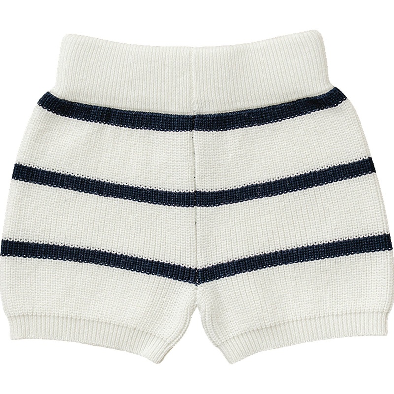 Navy Stripe Knit Shorts|0-3|3-6|6-12|12-18|18-24|2T|3T