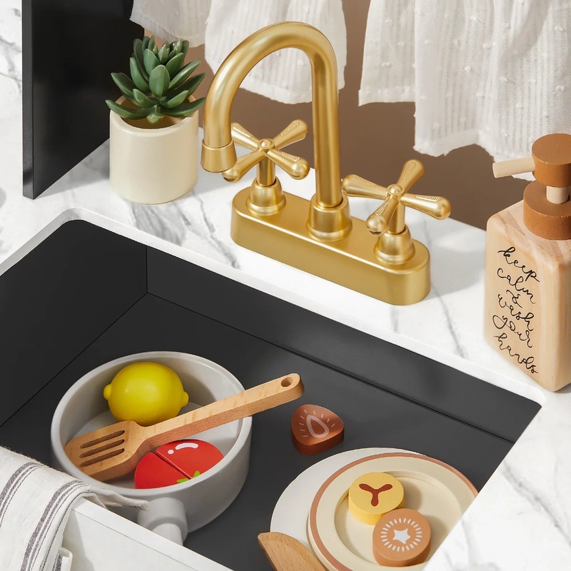 Tiny Land Trendy Black Style Play Kitchen