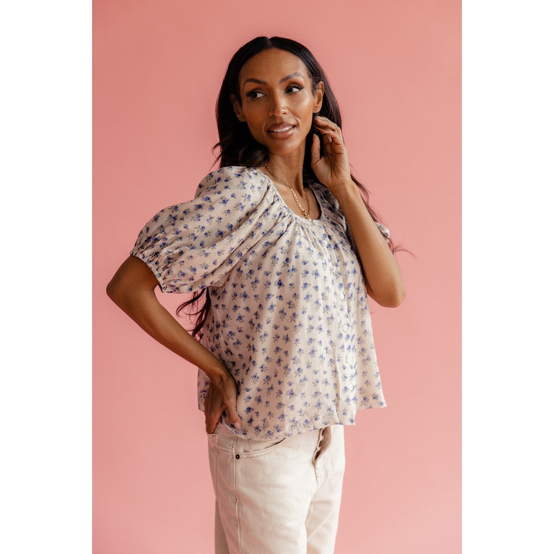 Arla Button Down Blouse|SteelBlue|S|M|L|XL
