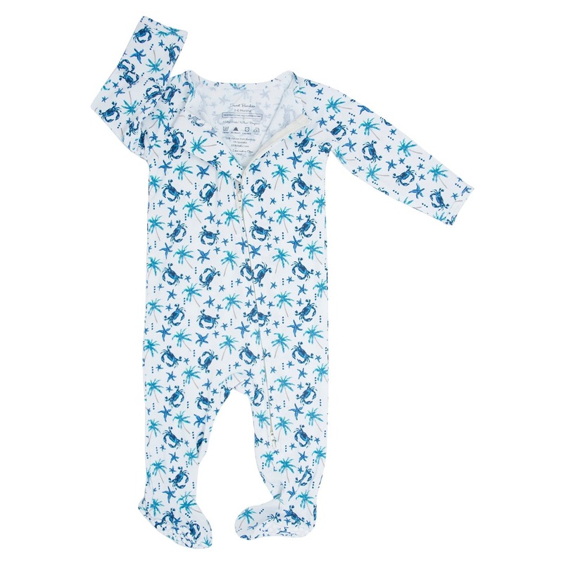 Blue Crabs Zipper Footie|Newborn|0-3 Months|3-6 Months|6-12 Months|12-18 Months|18-24 Months|Beach Days