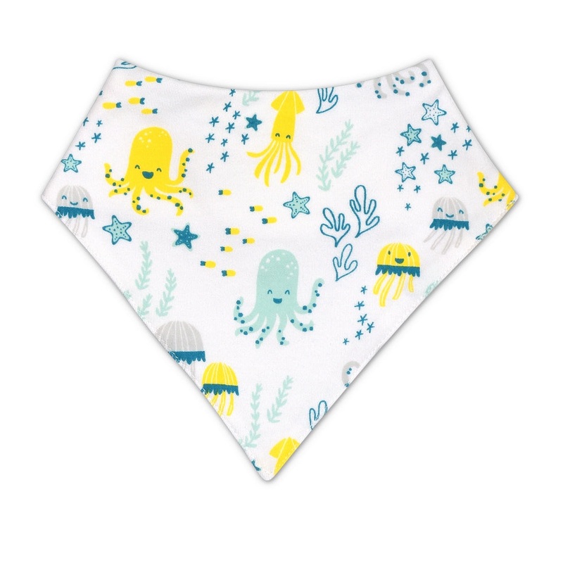 Organic Cotton Bandana Bib  Sea Life