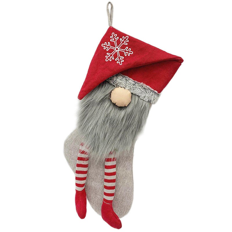 Red Gnome Christmas Stocking|Red