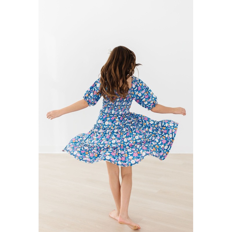 SALE Fluttering Flowers Smocked Ruffle Dress