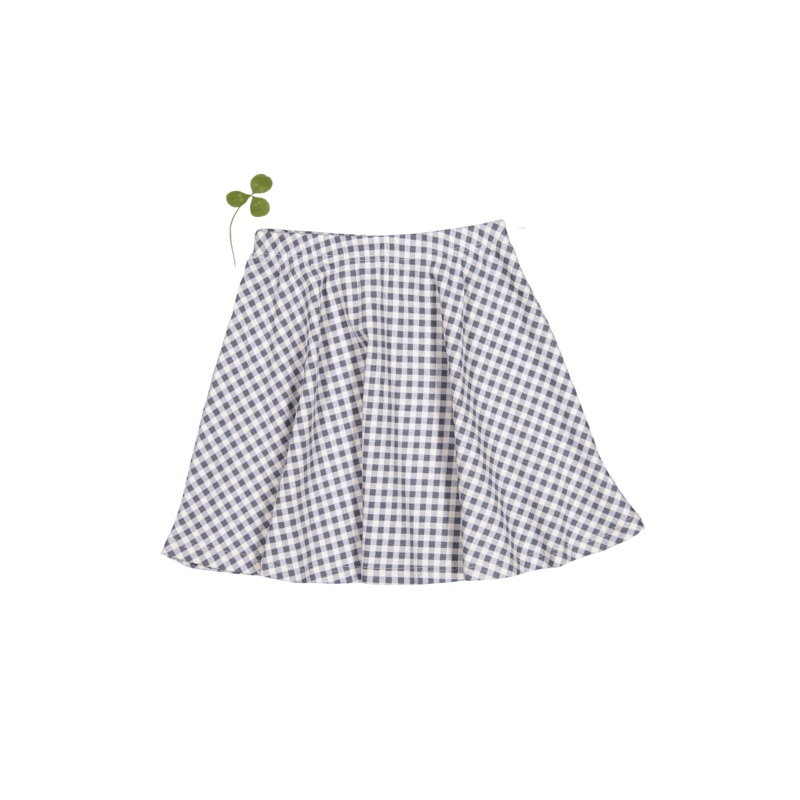 The Printed Skirt – Steel Gingham