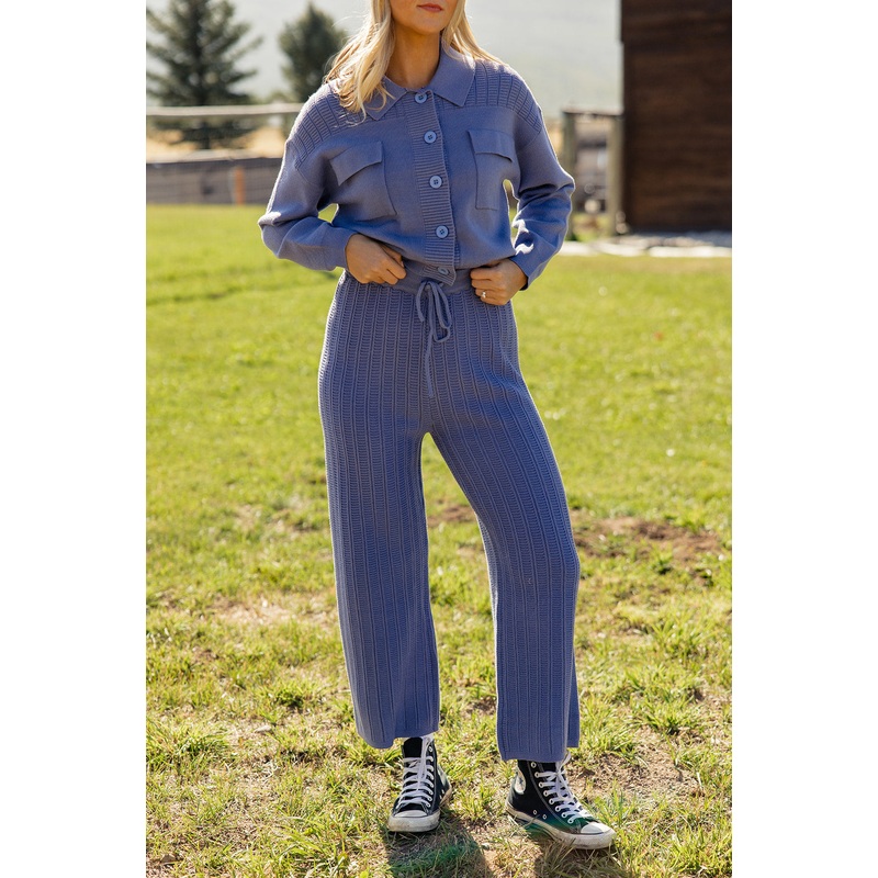 You and I Sweater Knit Pants|SteelBlue|S|M|L