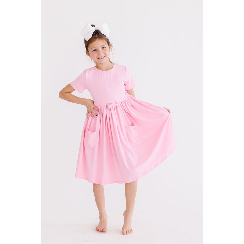 Bubblegum Pink S/S Pocket Twirl Dress