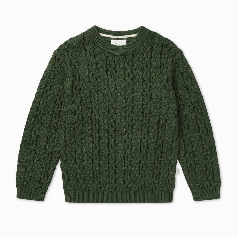 Cable Knit Jumper – Pine|0-3m