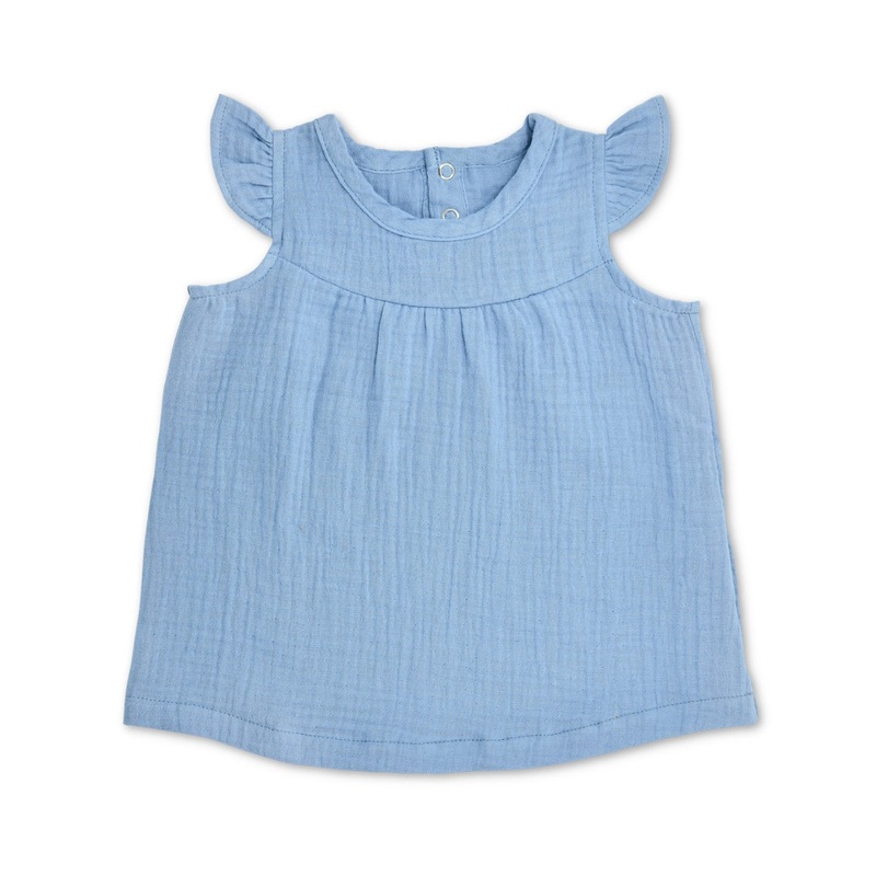 Muslin Dress – Blue|Blue Muslin|3-6 mo.|6-12 mo.|12-18 mo.|18-24 mo.