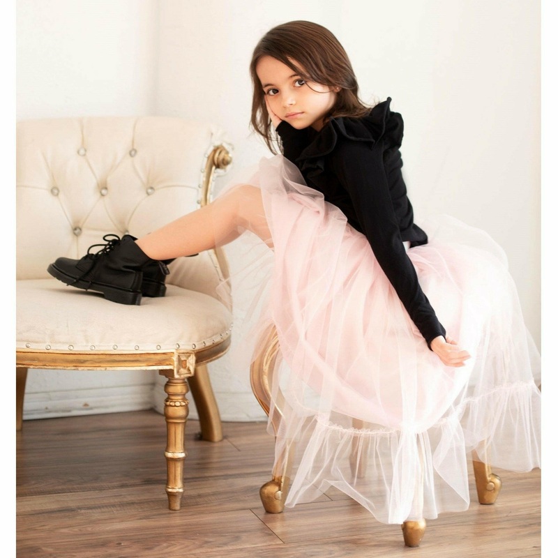 Natalia Ruffle Top|2-3|4-5|6-7|Black