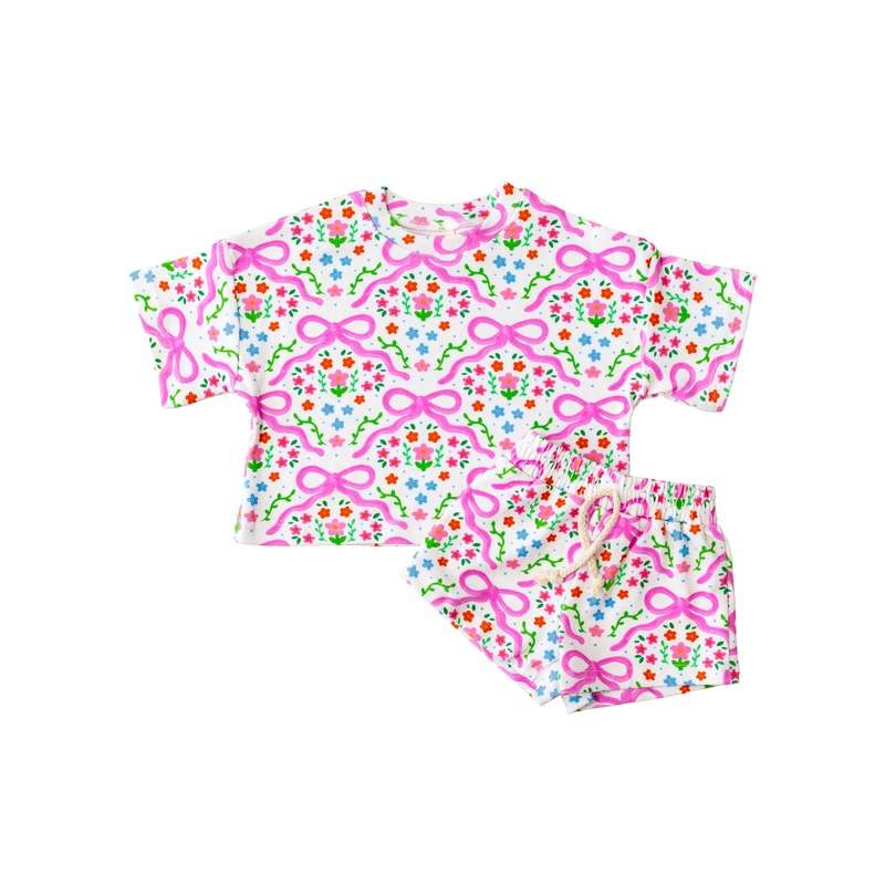 Shorts Set | Coquette Garden|0-3M|3-6M|6-12M|12-18M|18-24M|2T|3T|4T|5T|6-7Y|8-9Y