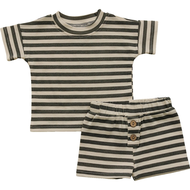 Stripe Button Short Set|0-3|3-6|6-12|18|2T|3T|4T|5T