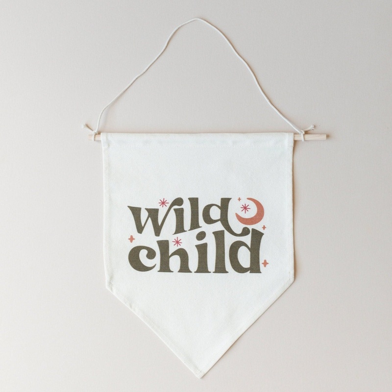 Wild Child Canvas Pennant|8 x 10″|12.5 x 16.5″