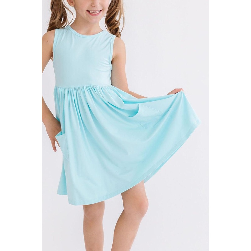 Aqua Tank Pocket Twirl Dress|6-12M|12-24M|2T|3T|4T|5/6|7/8|9/10
