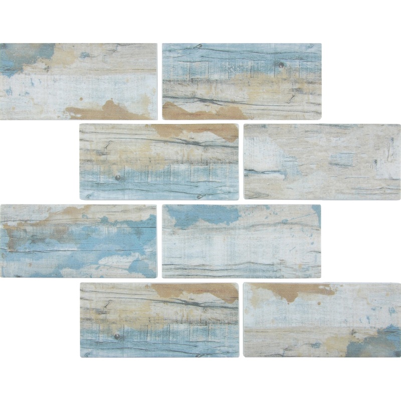 Bay 3×6 on 11.5×11.5 Mesh Glass Mosaic Tile Bark Series – Aquatica Collection