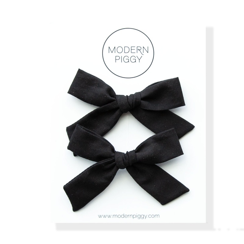 Black | Pigtail Set – Hand-tied Bow