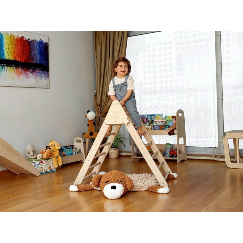 Climbing Triangle – Arch / Rocker with Jungle Pillow | Foldable Montessori Climbing Set