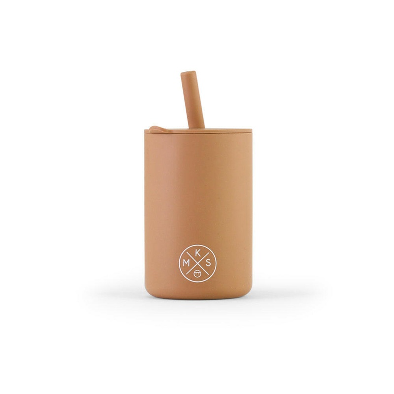 Drinking cup with straw – Taupe