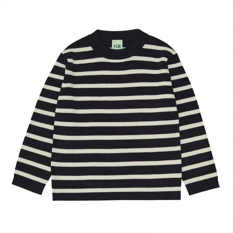 Long Sleeve Sweater Tee – Dark Navy/Ecru