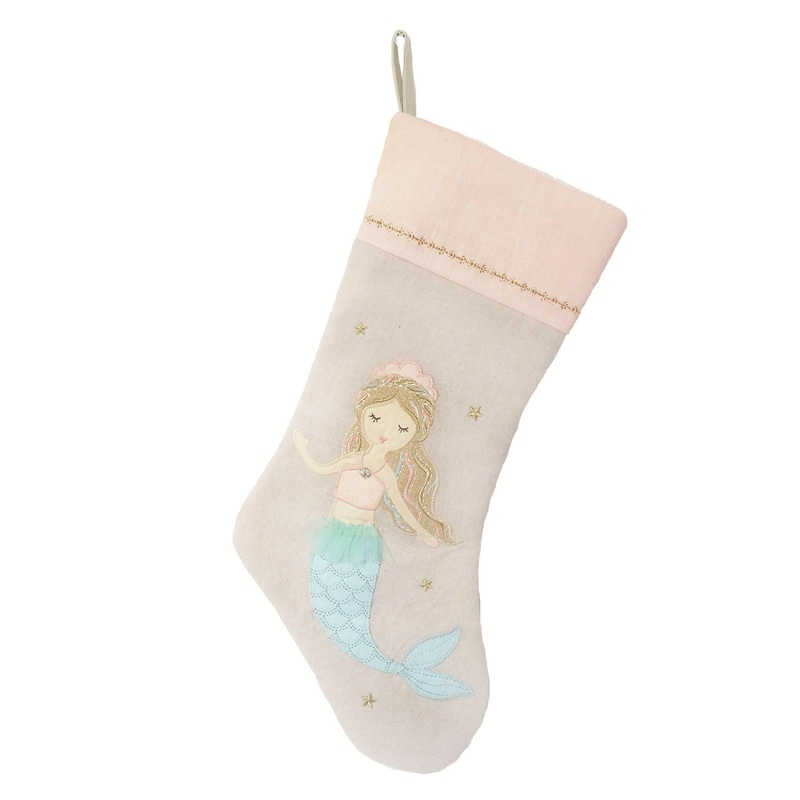 ‘MIMI’ MERMAID LINEN CHRISTMAS STOCKING