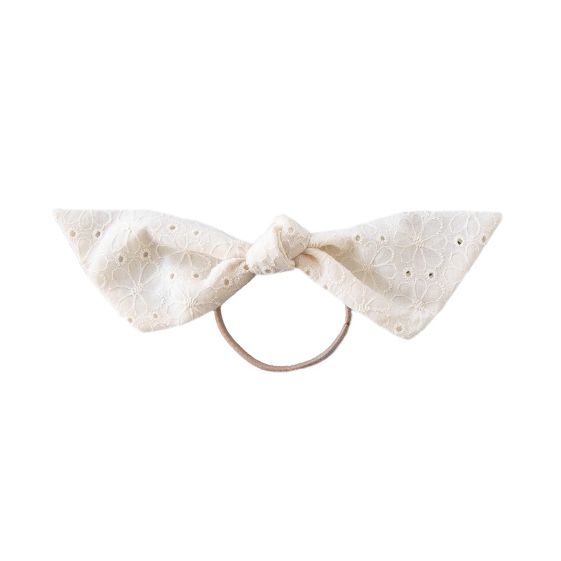 Powder Eyelet | Modern Knot|Beige Elastic|Black Elastic