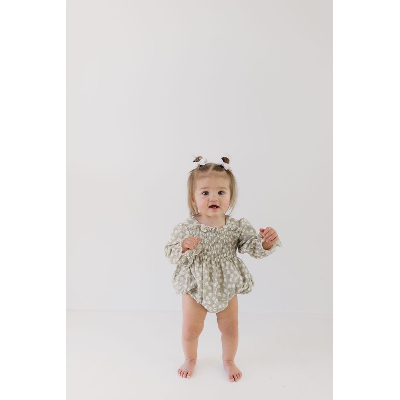 Ruffle Romper | French Gray Floral