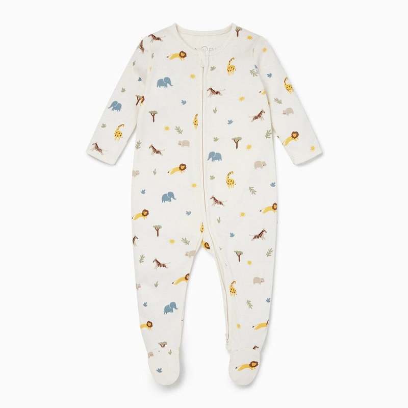 Safari Clever Zip Sleepsuit|0-3m|3-6m|6-9m|9-12m|12-18m|18-24m