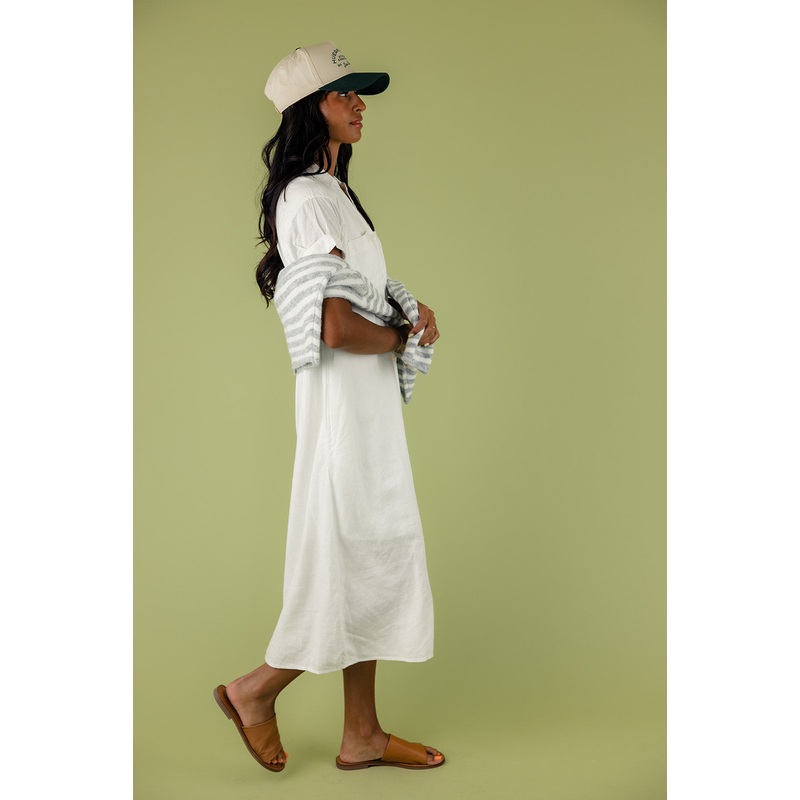 The Prophecy Pocket Dress|White|S|M|L