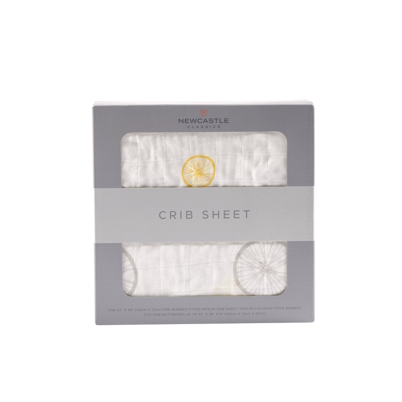 Vintage Wheel Bamboo Muslin Crib Sheet