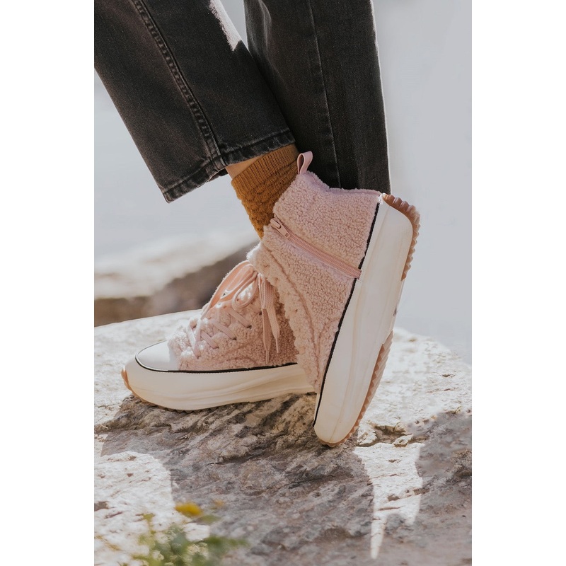 Aubrey Sherpa High Top Platform Sneakers