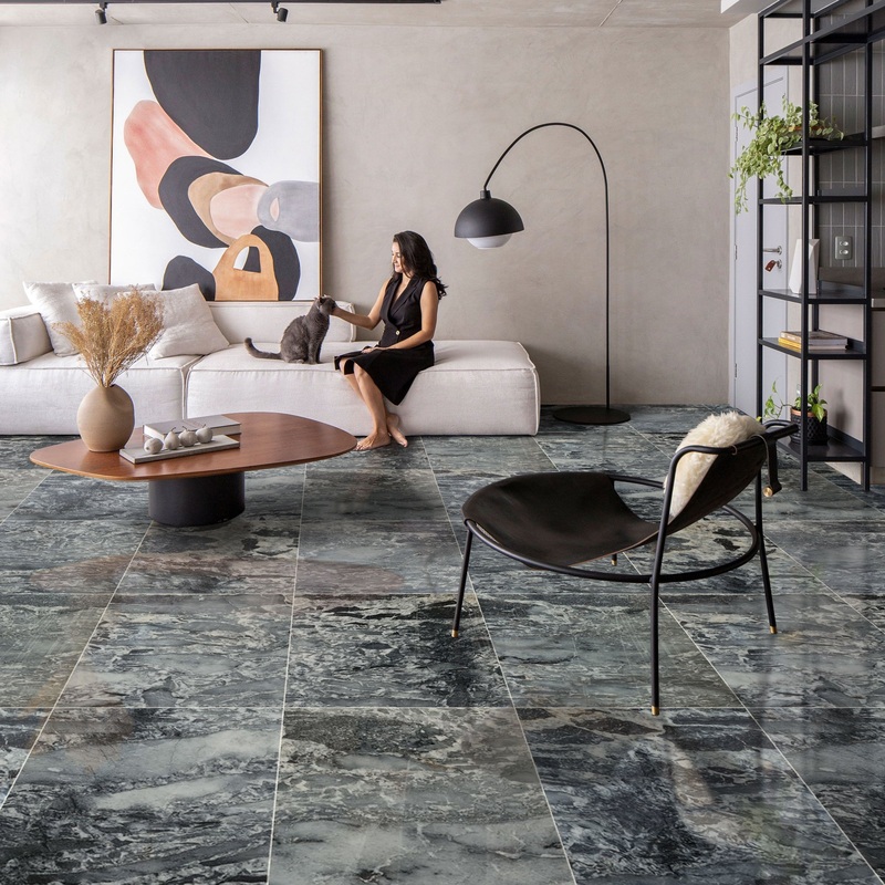 Black Leopard Exotic Marble Polished Floor and Wall Tile – Large Format – Livfloors Collection