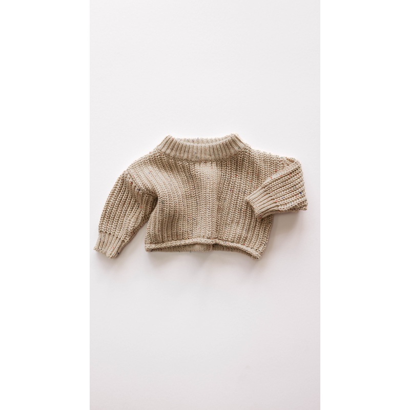 Knit Sweater | Wheat Confetti|Newborn|0-3 Months|3-6 Months|6-12 Months|12-18 Months|2/3 Years|4/5 Years|18-24 Months