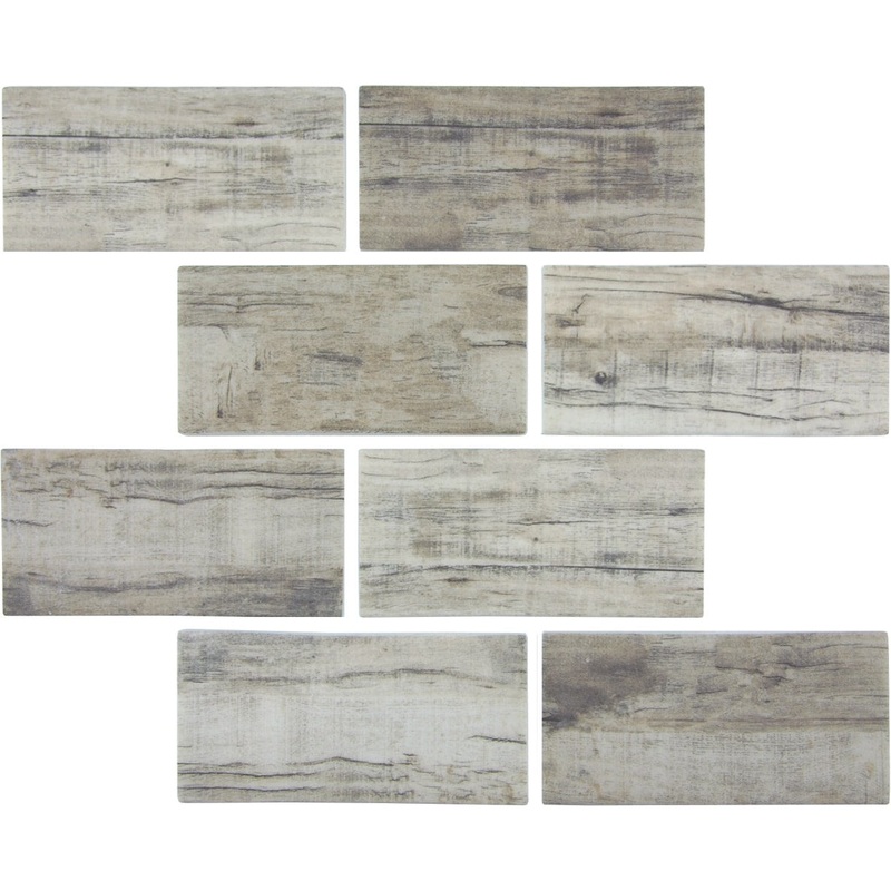 Linden 3×6 on 11.5×11.5 Mesh Glass Mosaic Tile Bark Series – Aquatica Collection
