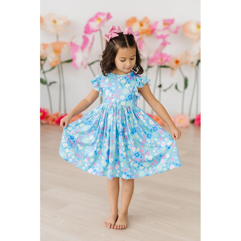 Springtime Splendor Flutter Sleeve Twirl Dress