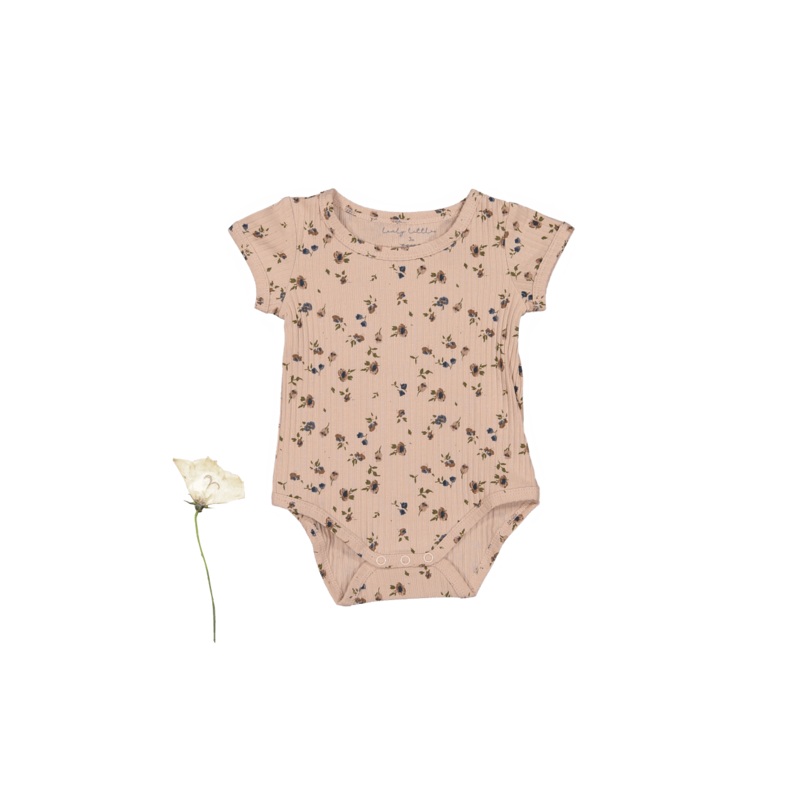 The Printed Short Sleeve Onesies – Floral Blush