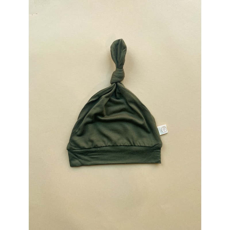 Top Knot Hat | Olive | Bamboo|0-6M
