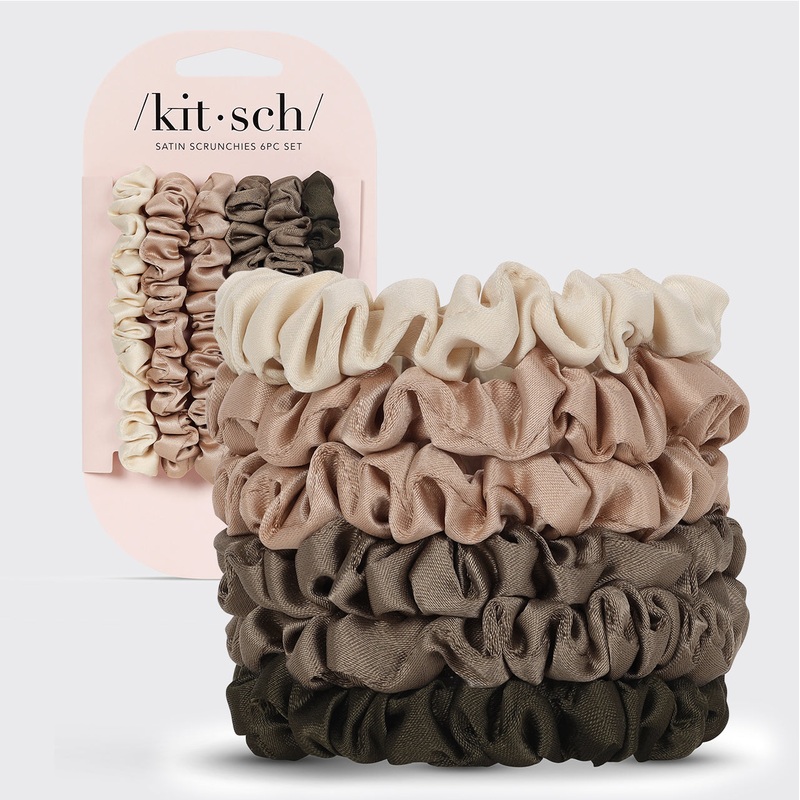 Ultra Petite Satin Scrunchies 6pc – Eucalyptus